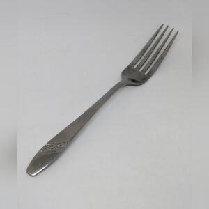 CI Stainless Japan Single Dinner Fork 7 1/4" Floral Handle Vintage Cutlery